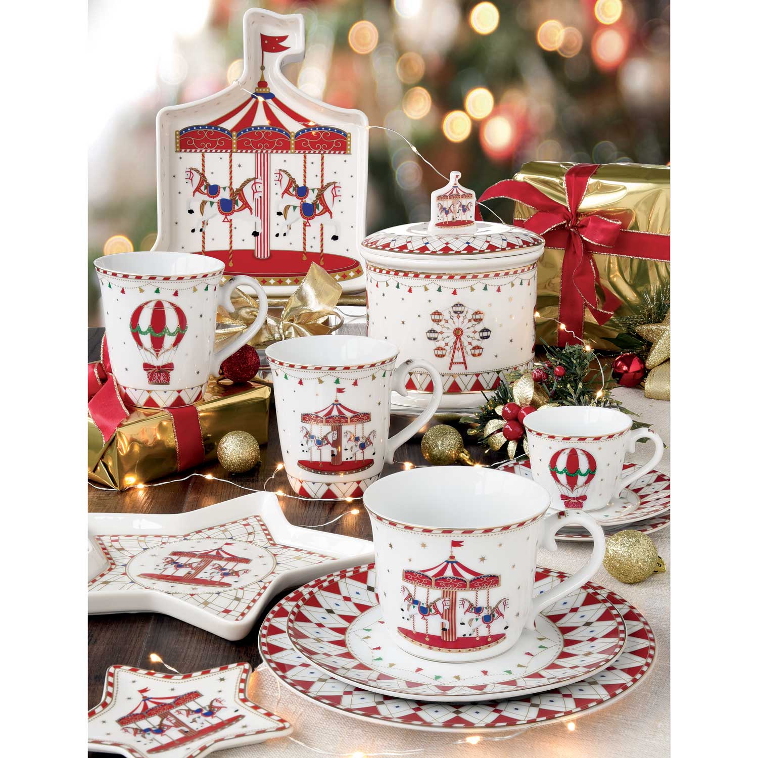 Tányér, étkészlet Karácsonyi porcelán lapostányér Christmas Wonderland