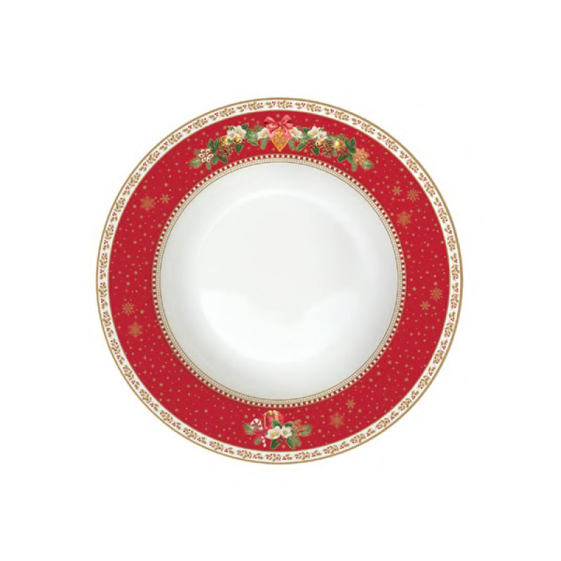 Tányér, étkészlet Karácsonyi porcelán mélytányér Christmas Memories