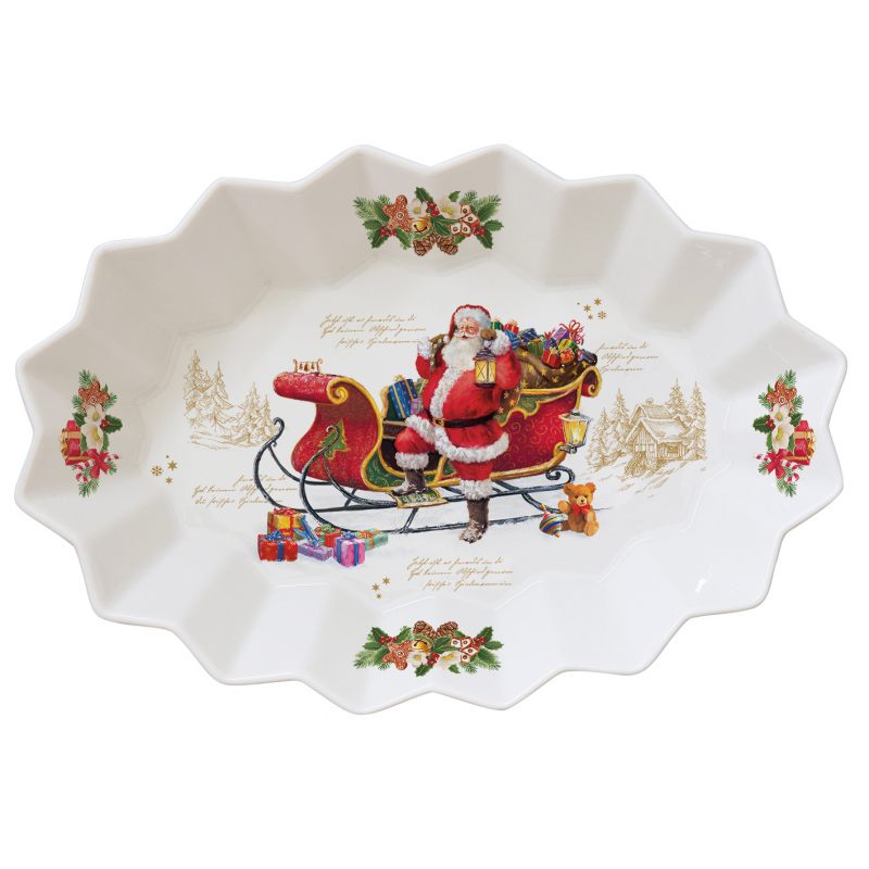 Tálca Karácsonyi porcelán ovális alakú kínáló tálca, 27x17x4,5 cm, díszdobozban - Christmas Memories