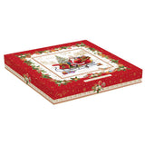 Tálca Karácsonyi porcelán tálca 30x30 cm Christmas Memories