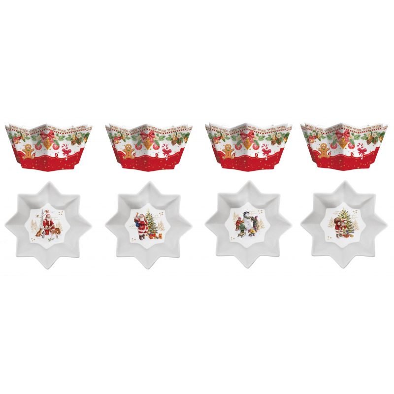 Tálka Karácsonyi porcelán tálka szett 4 db-os 11 cm díszdobozban Christmas Memories