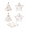 Tálca Karácsonyi porcelán teafilter tartó 4 db szett Christmas Delight