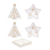 Tálca Karácsonyi porcelán teafilter tartó 4 db szett Christmas Delight