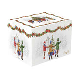 Bögre, csésze Karácsonyi porcelán teás csésze aljjal díszdobozban Christmas Round Dance