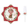 Tortatál Karácsonyi porcelán tortatál lapáttal díszdobozban Christmas Memories