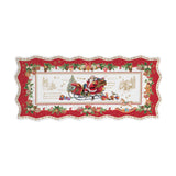 Kínáló tál Karácsonyi télapós porcelán tálca díszdobozban Christmas Memories