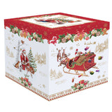 Tárolódoboz Karácsonyi télapós porcelán tároló doboz gömb díszdobozban Christmas Memories