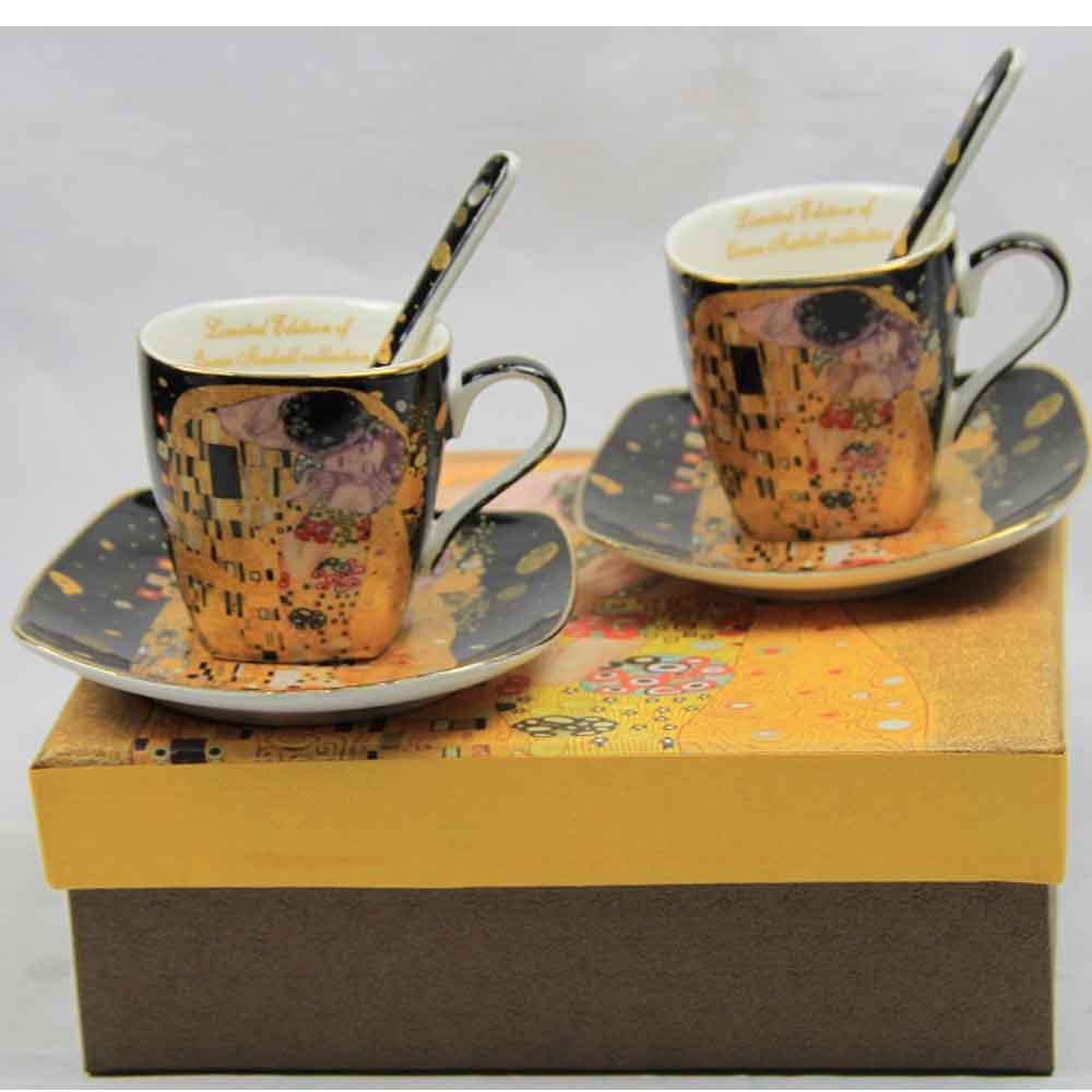 Pohár Klimt eszpresszó csésze porcelán díszcsomagolásban A Csók