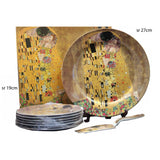 Tányér, étkészlet Klimt porcelán 6 személyes süteményes készlet A Csók