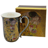 Bögre, csésze Klimt porcelán bögre 400 ml A Csók fekete