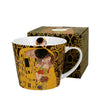Bögre, csésze Klimt porcelán nagy bögre díszdobozban A Csók barna 610 ml