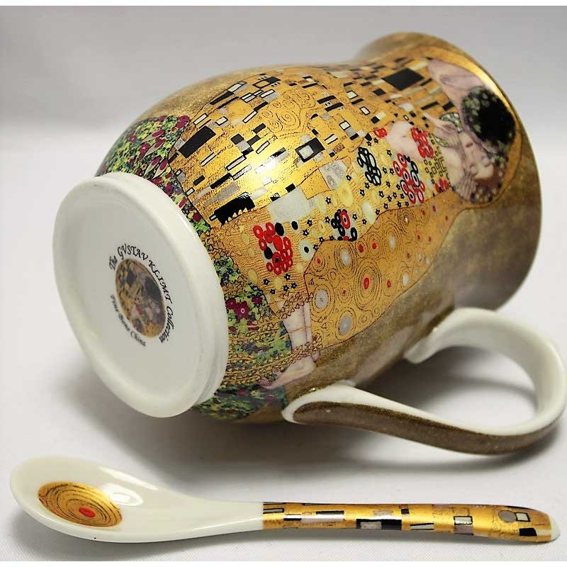 Pohár Klimt porcelán öblös bögre kanállal 350 ml A Csók