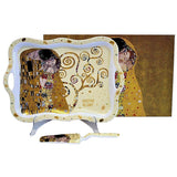 Tálca Klimt porcelán süteményes tálca tortalapáttal