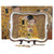 Tortatál Klimt porcelán süteményes kínáló tálca lapáttal A Csók