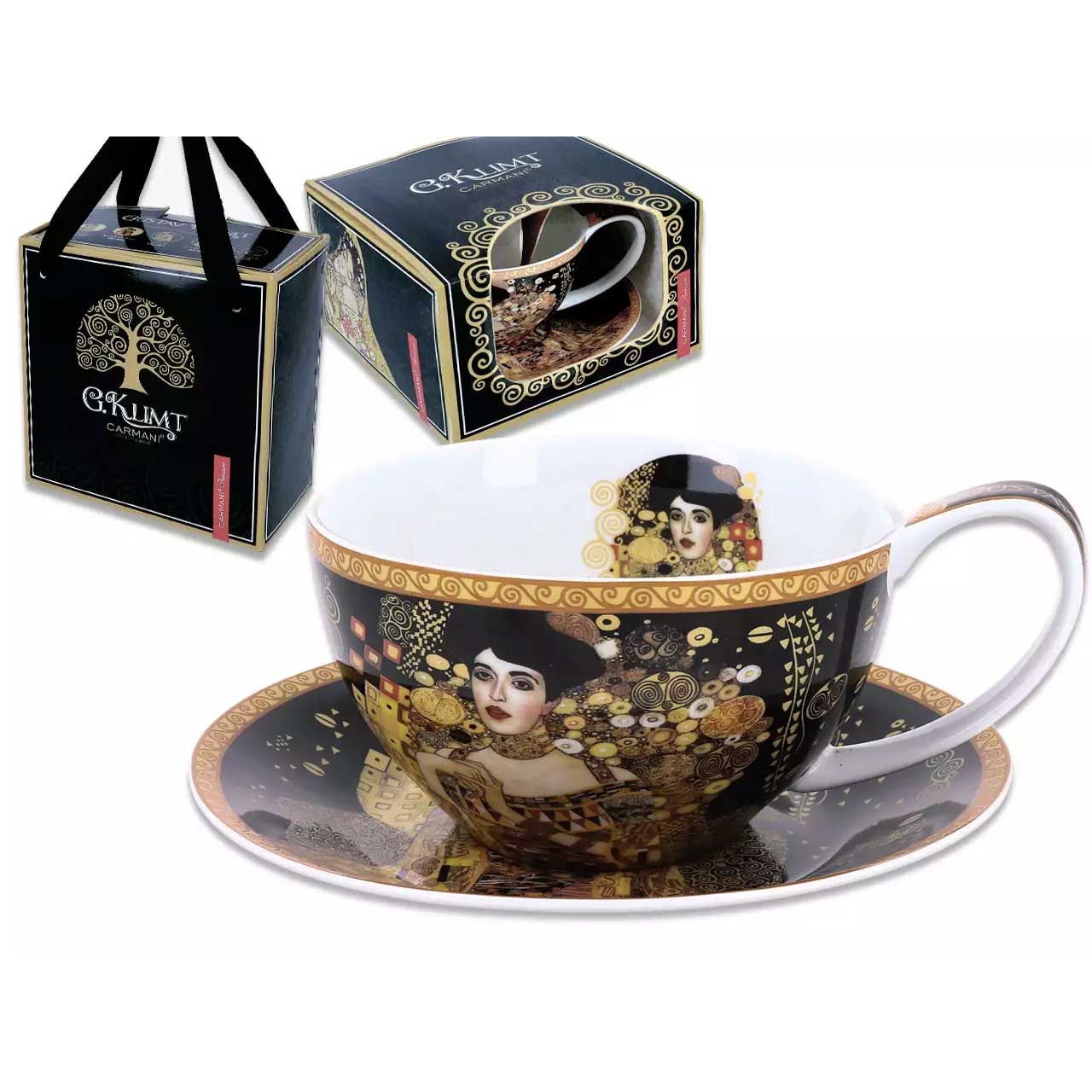 Pohár Klimt porcelán teás csésze aljjal 360ml Adele