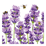 Szalvéta Levendulás, méhecskés papírszalvéta, 33x33cm - Bees & Lavender