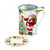 Bögre, csésze Porcelán teás bögre tetővel, fém szűrővel - Magic Christmas