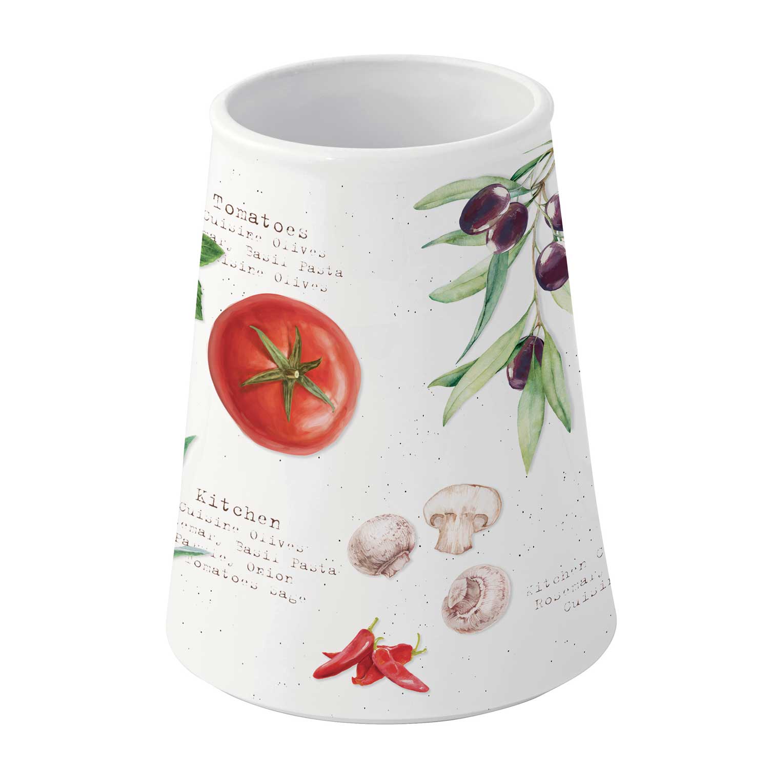 Fakanáltartó Mediterrán porcelán álló fakanáltartó 5db bambusz kanállal Home & Kitchen