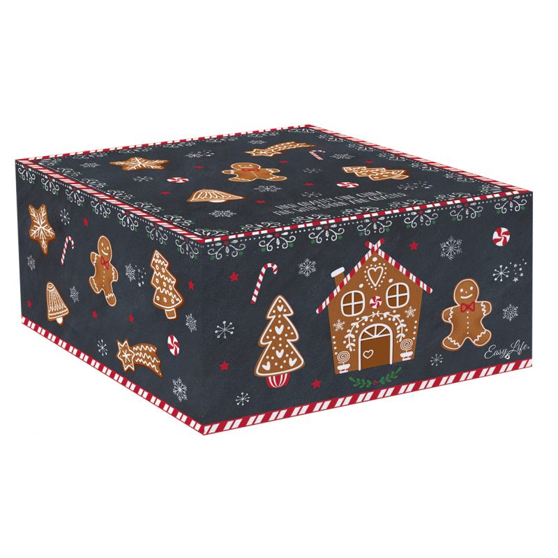 Bögre, csésze Mézeskalács karácsonyi porcelán bögre szett kanállal, parafa poháralátéttel díszdobozban, 350 ml - Gingerbread