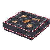 Tálca Mézeskalács karácsonyi üveg kínáló tál, 13x13 cm, díszdobozban - Gingerbread