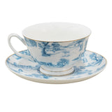 Bögre, csésze Moya Blue távol keleti tájas porcelán csésze aljjal
