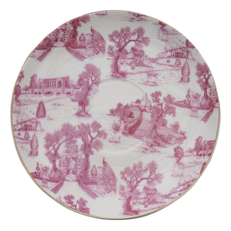 Bögre, csésze Moya távol keleti tájas porcelán csésze aljjal