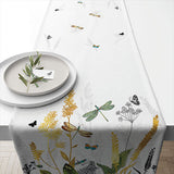 Asztali futó Pamut asztali futó 40x150 cm Ornamental Flowers White