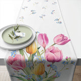 Asztali futó Pamut asztali futó tulipán virágos 40x150 cm