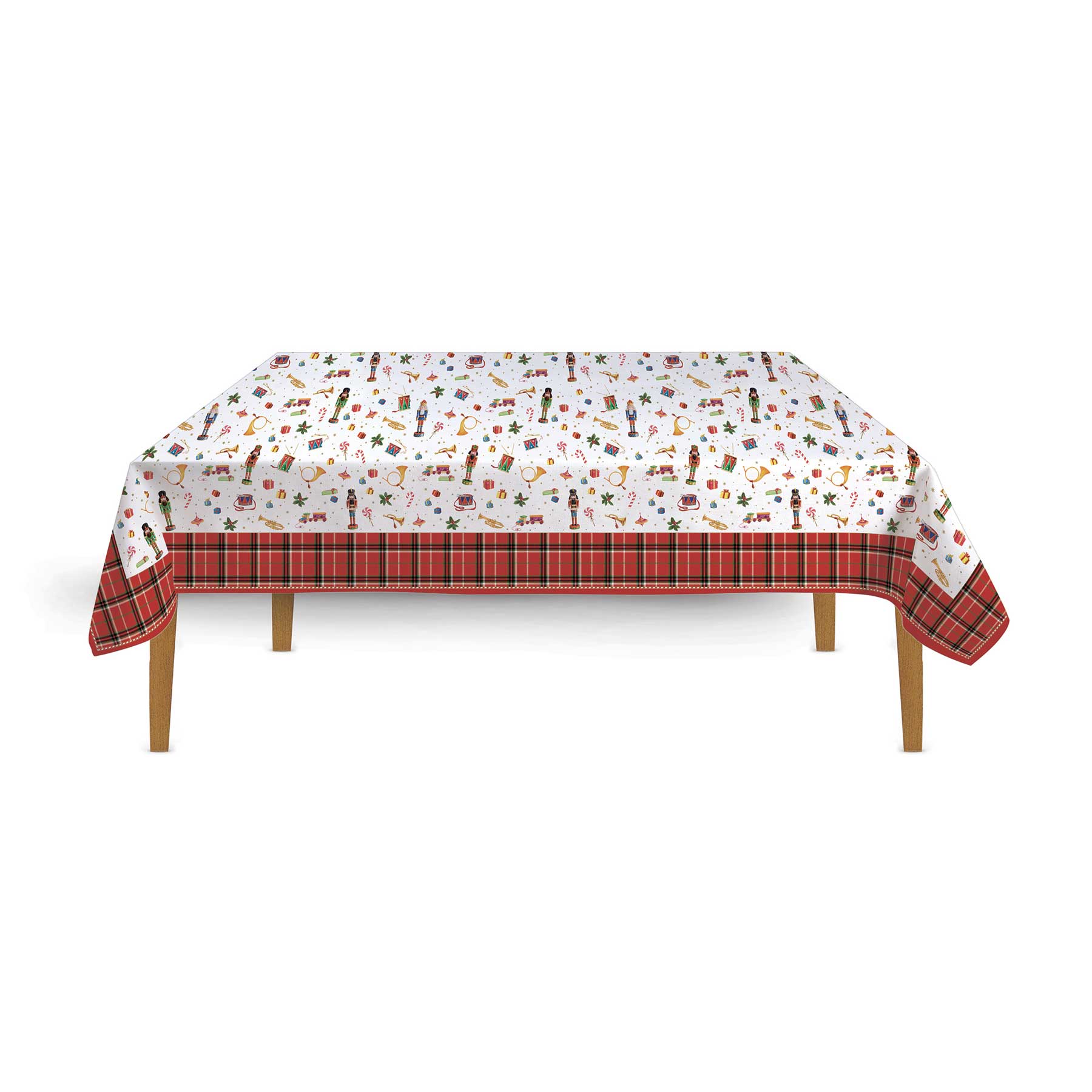 Tányér, étkészlet Pamut diótörő mintás karácsonyi asztalterítő 145X250 cm Vintage Nutcracker