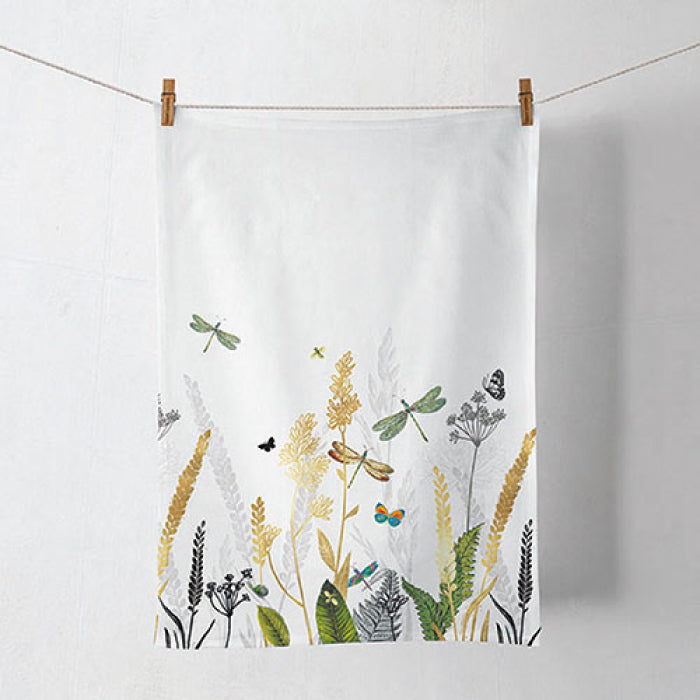 Konyharuha Pamut konyharuha 50x70 cm Ornamental Flowers White