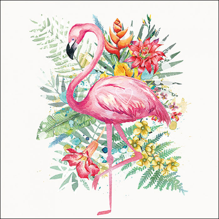 Szalvéta Papírszalvéta 33x33 cm 20 db-os Tropical Flamingo