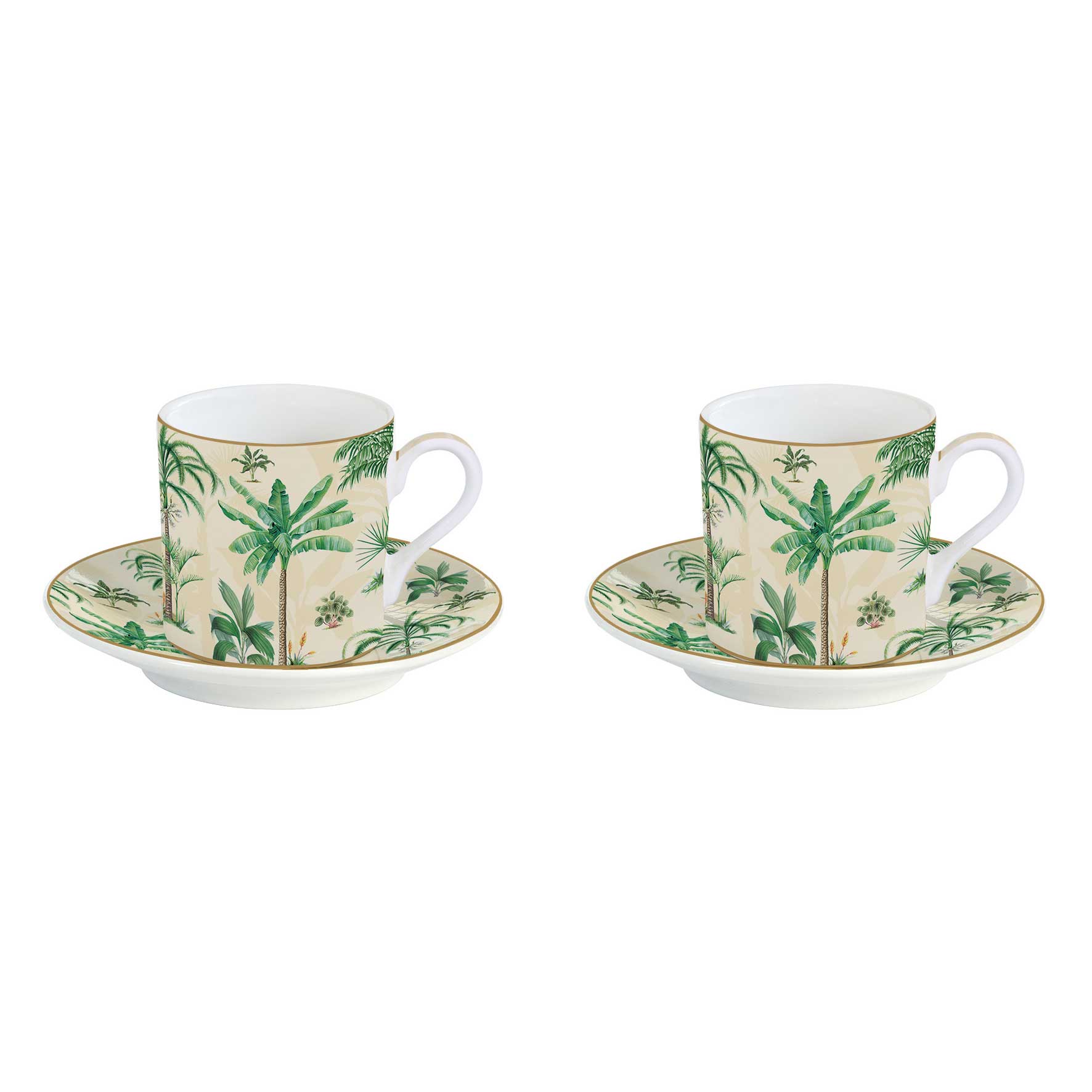 Bögre, csésze alj Porcelán 2 személyes eszpresszó kávés csésze szett Oasis