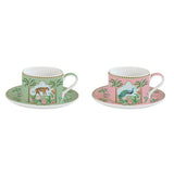 Bögre, csésze alj Porcelán 2 személyes teás csésze szett Paradise Sauvage