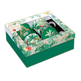 Bögre, csésze Porcelán 4 db trópusi mintás kávés bögre szett Exotic Heaven