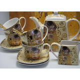 Bögre, csésze Porcelán 6 személyes 15 részes teás csésze készlet Klimt
