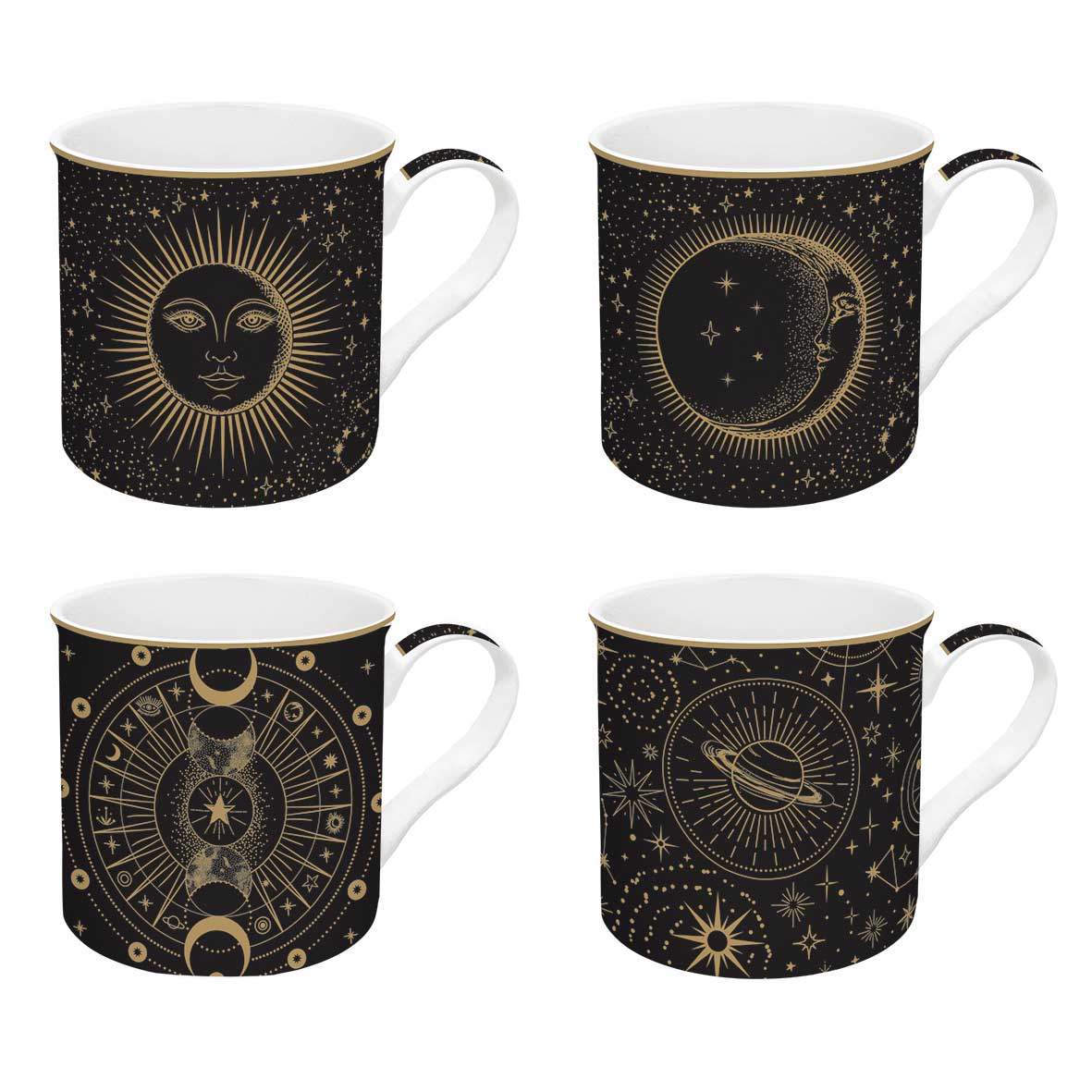 Teáskanna Porcelán bögre 4 db-os szett Coffee Mania Celestial