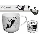 Bögre, csésze Porcelán bögre díszdobozban, 550 ml - nyújtózkodó fekete macska