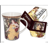 Bögre, csésze Porcelán bögre Mucha Ősz