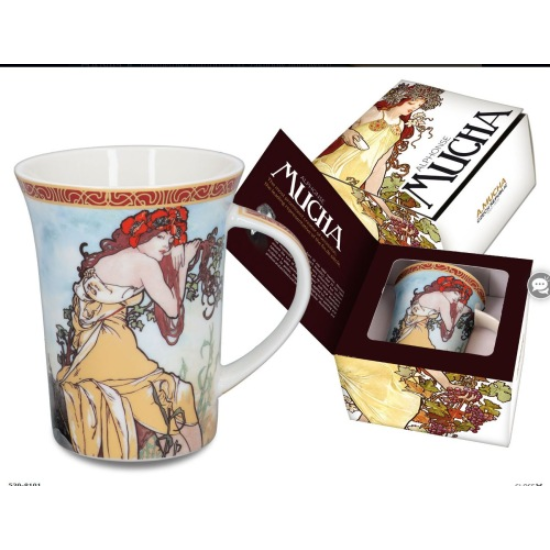Bögre, csésze Porcelán bögre Mucha Tavasz