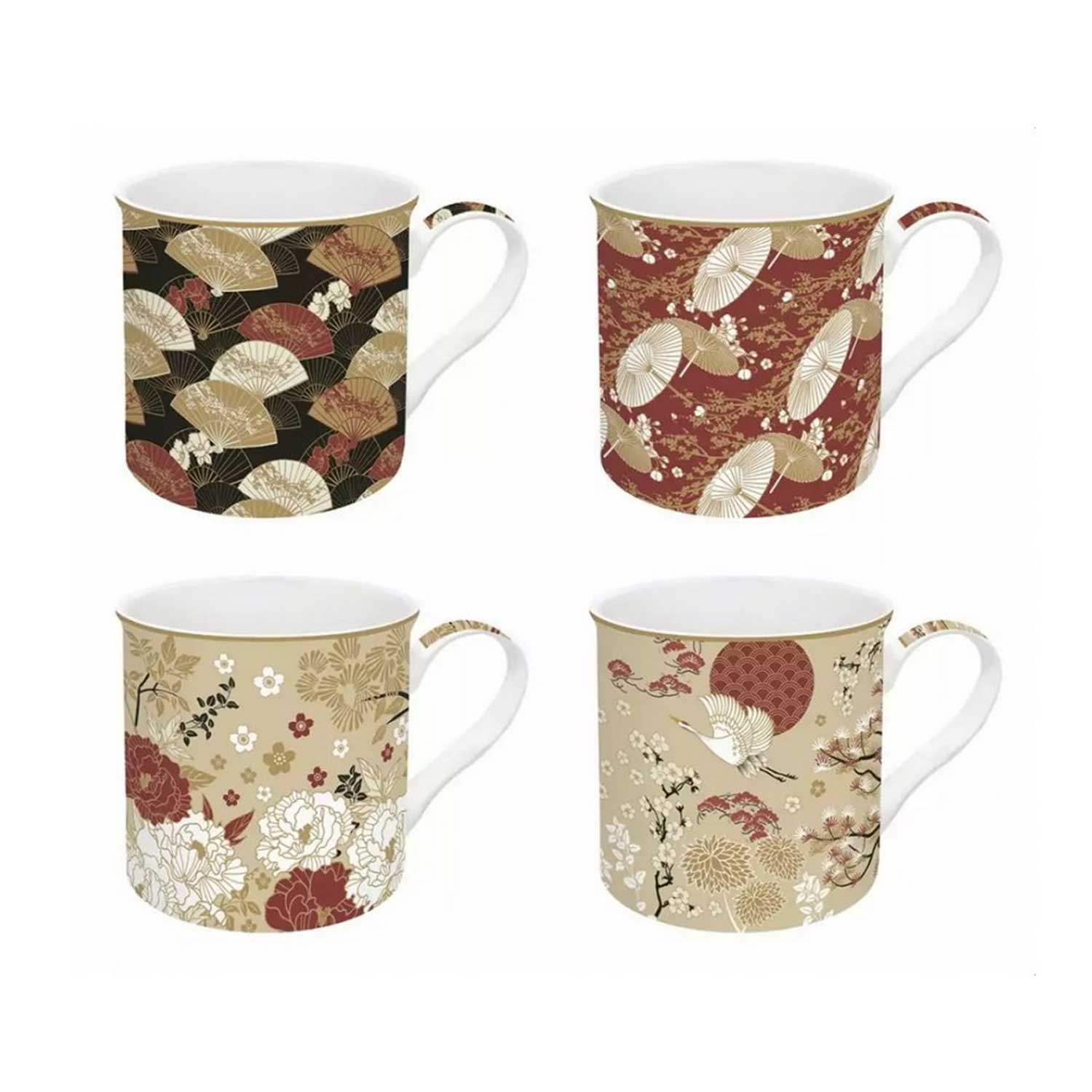 Bögre, csésze Porcelán bögre szett 4 személyes Coffee Mania Kimono