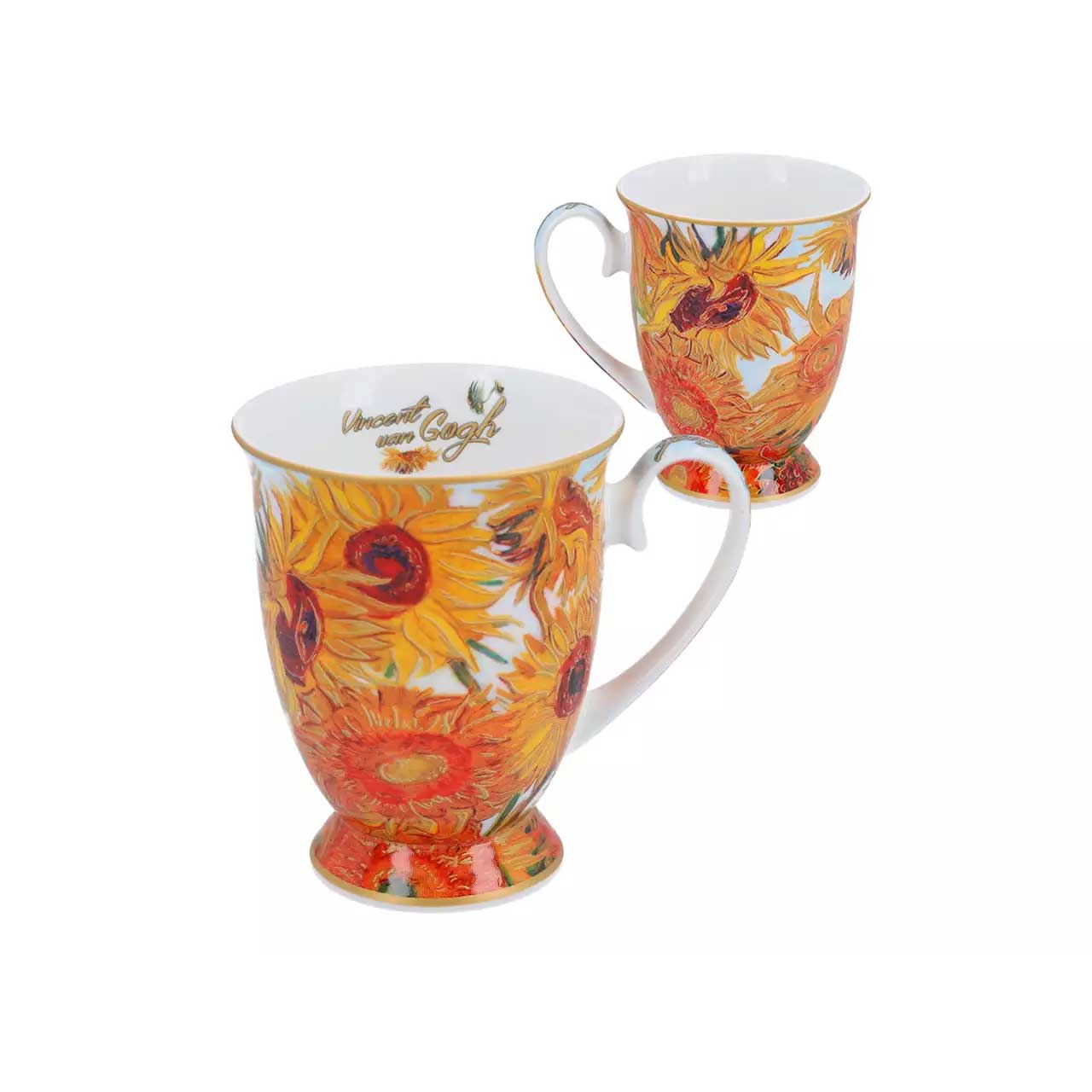 Bögre, csésze Porcelán bögre van Gogh Napraforgók szív alakú dobozban