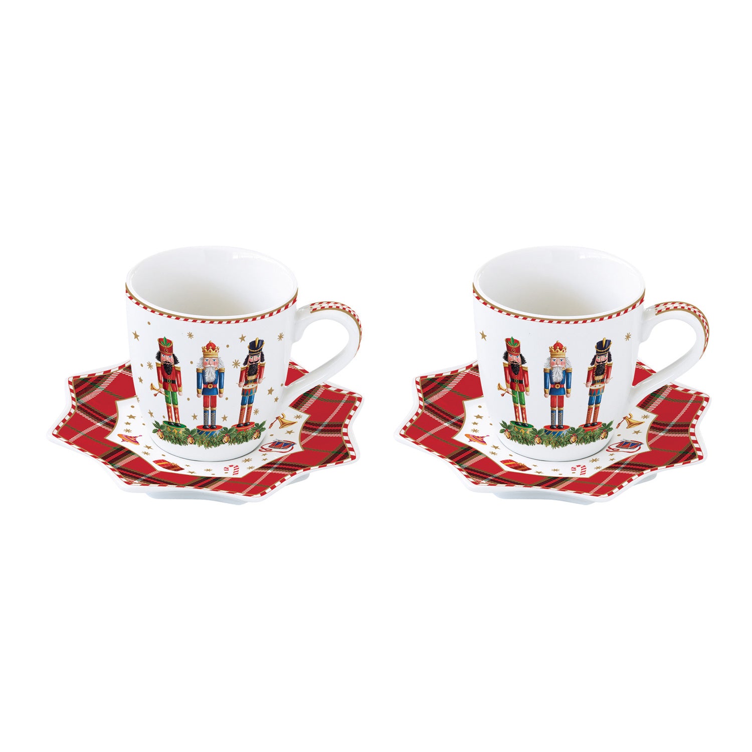 Bögre, csésze Porcelán diótörő eszpresszó csésze Vintage Nutcracker 2 db