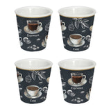 Bögre, csésze Porcelán eszpresszó kávés pohár 4 db-os szett Barista