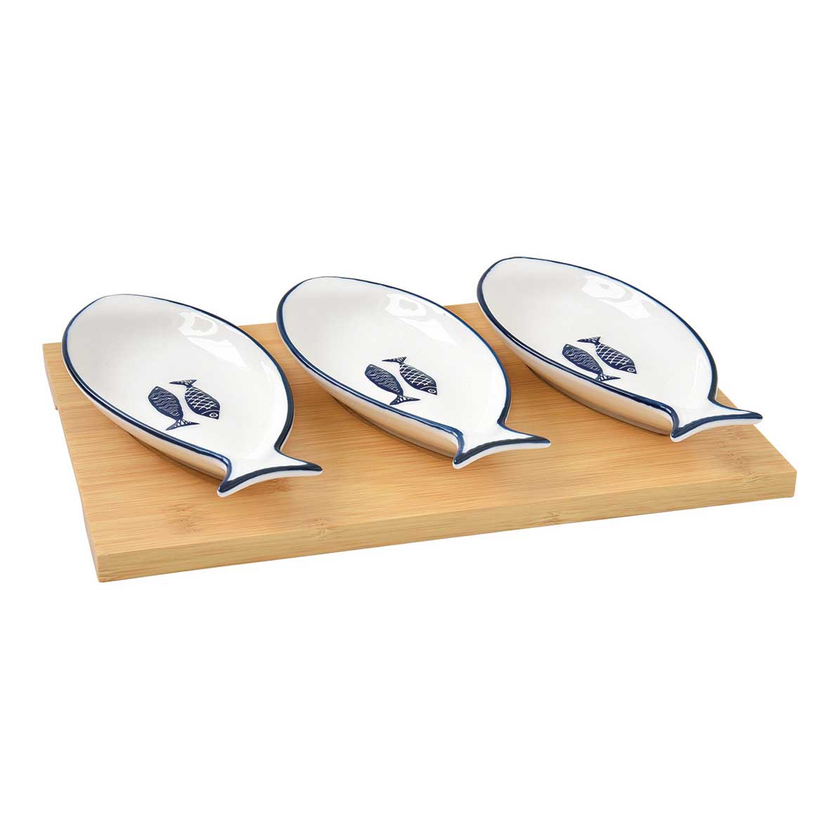 Tálka Porcelán hal formájú 4 részes kínáló tálka szett Sea Shore