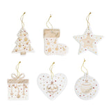Karácsonyi dekoráció Porcelán karácsonyfa dísz 6 db Christmas Lights