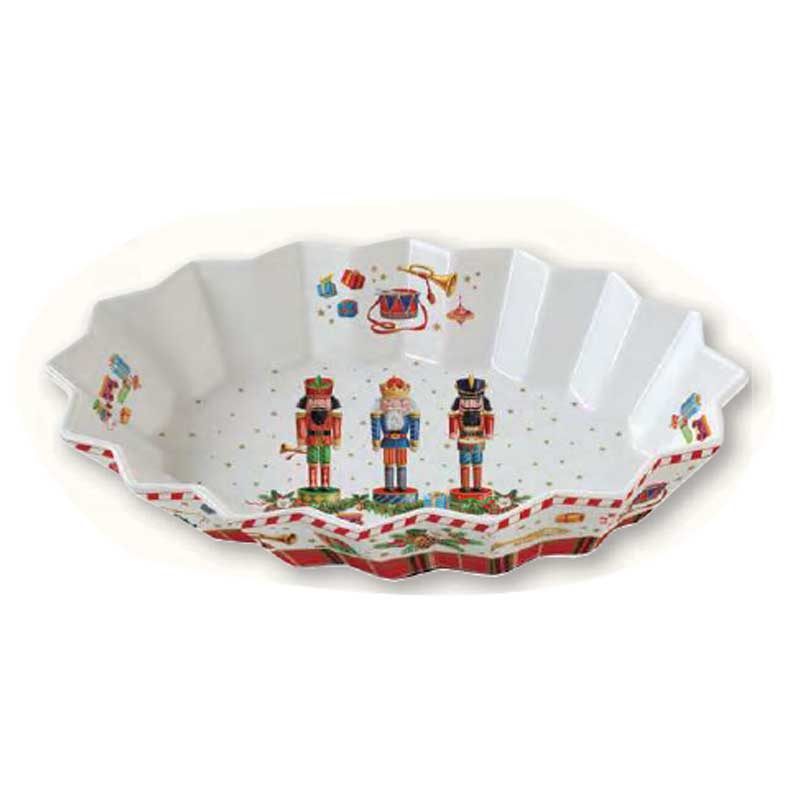 Tál Porcelán karácsonyi diótörő ovális tálca Vintage Nutcracker
