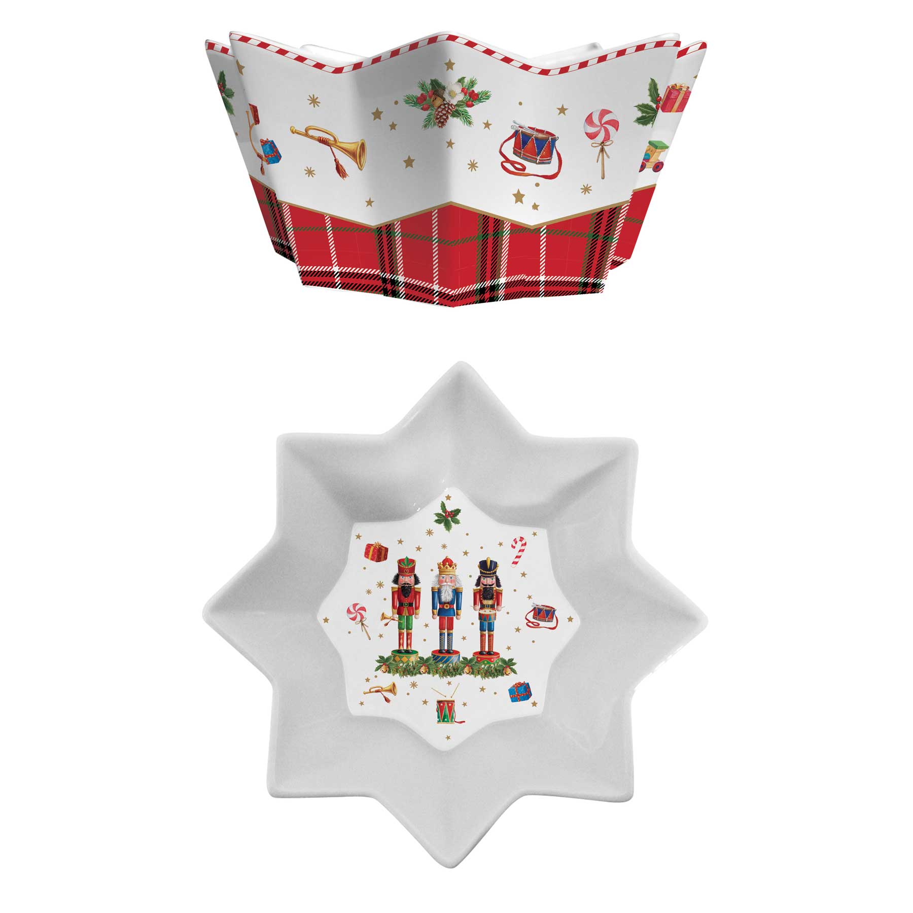 Tál Porcelán karácsonyi diótörő tál Vintage Nutcracker
