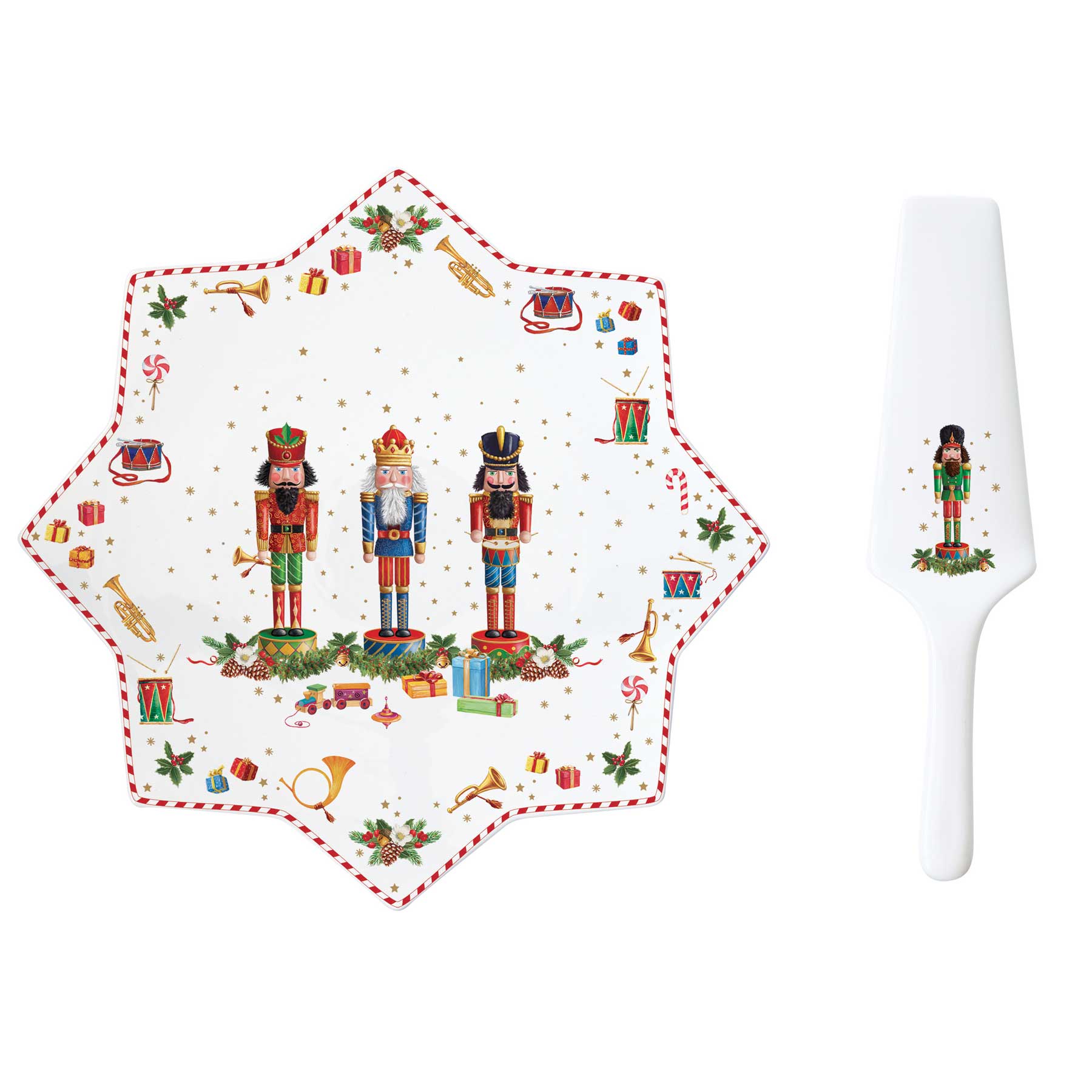 Tortatál Porcelán karácsonyi diótörő tortatál Vintage Nutcracker