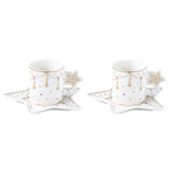 Bögre, csésze Porcelán karácsonyi eszpresszó csésze aljjal 2 db Christmas Lights