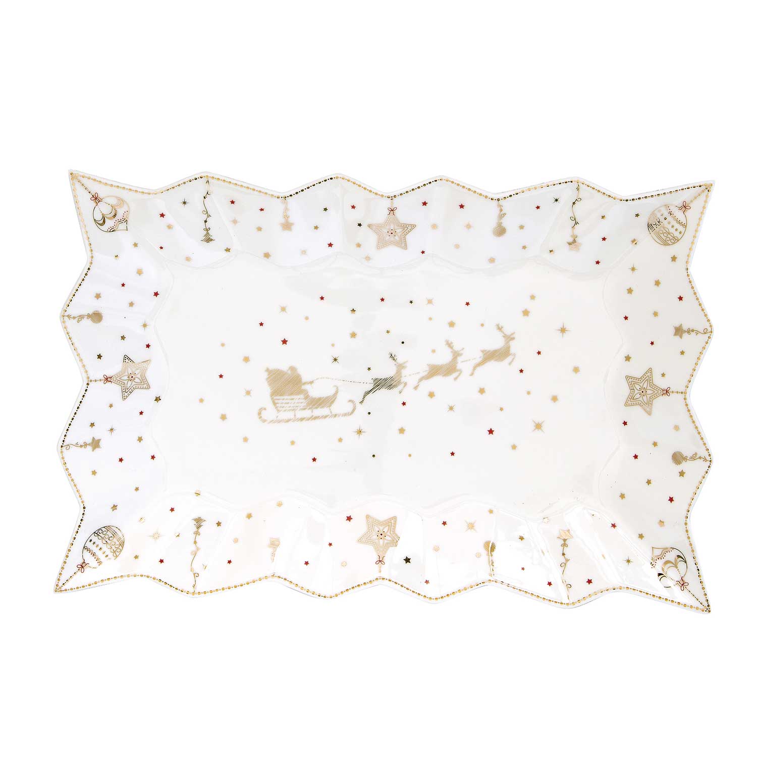 Tálca Porcelán karácsonyi tálca 35x23 cm Christmas Lights